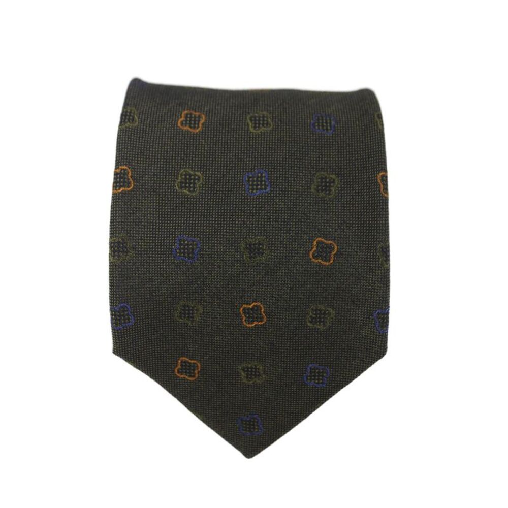 Gierre Mens Geometric Print Classic Tie Green